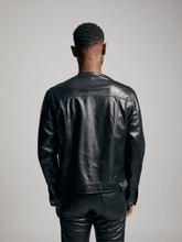 Load image into Gallery viewer, Square Neck Leather Jacket - Just Black
